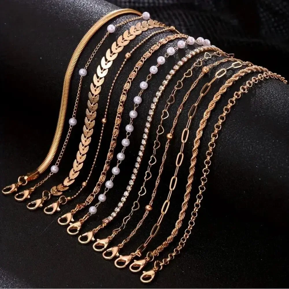 Elegant Gold Bracelet Set